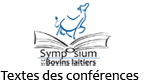 Symposium bovins laitiers - textes de conférences