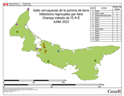 Recommandations du Comité consultatif international sur la lutte contre la galle verruqueuse de la pomme de terre à l'Île-du-Prince-Édouard, 2022