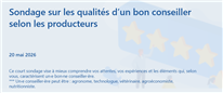 Sondage sur les qualités d’un bon conseiller selon les producteurs ovins et caprins