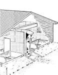 Porcherie à cinq salles de mise bas et de post-sevrage - Plan et feuillet technique 3304