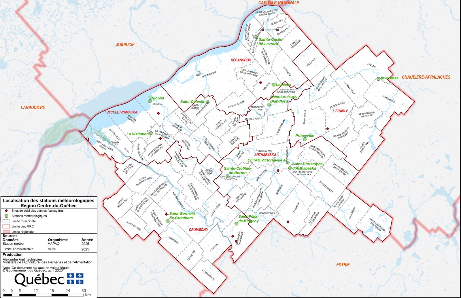 Stations Météo Centre-du-Quéebc